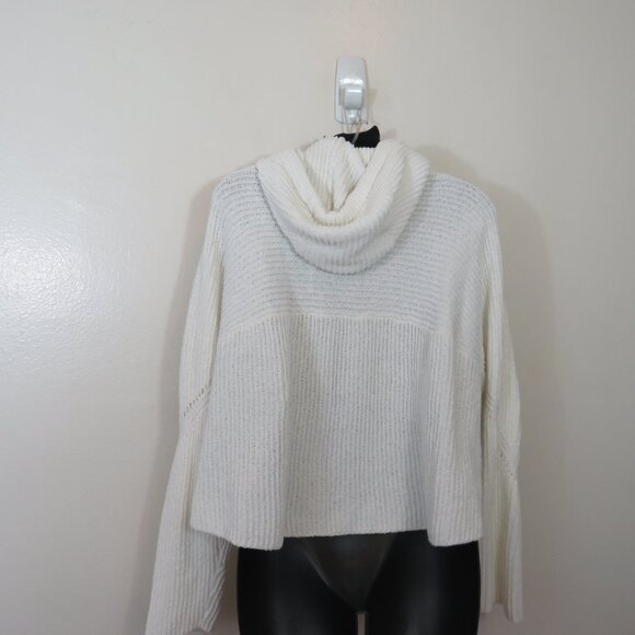 Rag & Bone size Large Sunny Cotton Hoodie Knit Pullover Sweater White Cropped - Picture 7 of 7